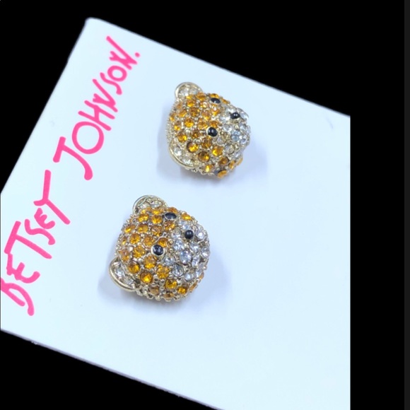 Betsey Johnson GT Pave Teddy Bear Stud Earrings - Picture 6 of 10